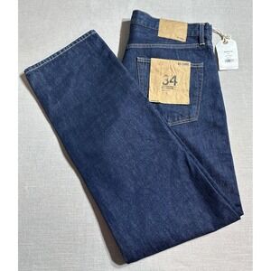 NWTS RE/DONE 50s Straight Fit Rinse Jeans Size 34x34 Dark Blue Jeans Button Fly